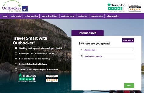 outbacker travel insurance website.